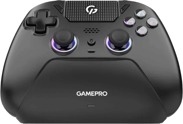 Беспроводной геймпад с зарядной станцией GamePro GPS20BDOC  2.4G/BT 5.1/USB (Switch/PS/PC/iOS/Android) RGB Black