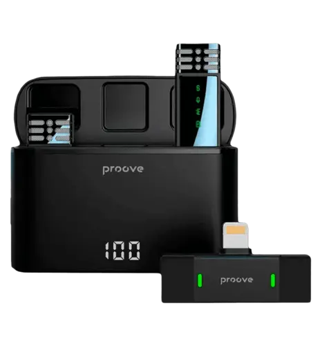 Бездротовий петличний мікрофон Proove Record Lightning (black)