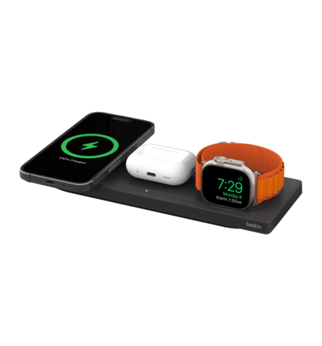 Бездротовий ЗП Belkin 3in1 MagSafe, black (WIZ016VFBK)