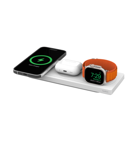 Бездротовий ЗП Belkin 3in1 MagSafe, white (WIZ016VFWH)