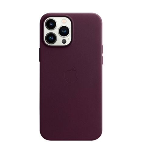 Чохол iPhone 13 Pro Max Leather Case with MagSafe - Dark Cherry (MM1M3)