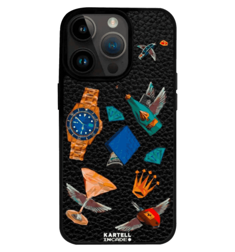 Чохол Kartell для iPhone15 Pro MagSafe Ferrari Porsche Rolex Black