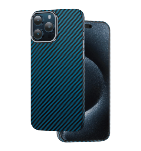 Чохол Keephone Kevilar 100% Aramid Fiber MagSafe Case for 15 Pro Max Blue (KPKVLM15PMBL)