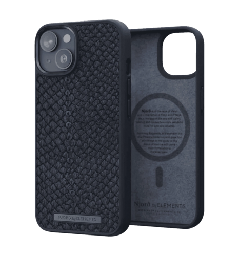 Чохол Njord Salmon Leather MagSafe Case Black for iPhone 14 (NA41SL00)