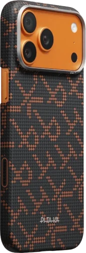 Чохол Pitaka Edge Ultra-Slim Monogram Black/Orange for iPhone 17 Pro (KI1704PTK)