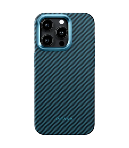 Чохол Pitaka MagEZ Case Pro 4 Twill 1500D Black/Blue for iPhone 15 Pro (KI1508PPA)