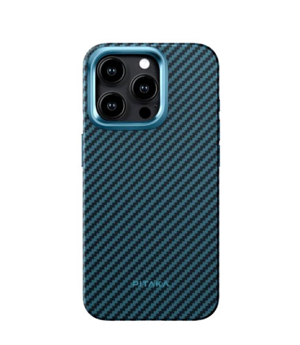 Чохол Pitaka MagEZ Case Pro 4 Twill 1500D Black/Blue for iPhone 15 Pro Max (KI1508PMPA)