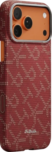 Чохол Pitaka Ultra-Slim Case Monogram Red/Gold for iPhone 17 Pro Max (KI1702PTKP)