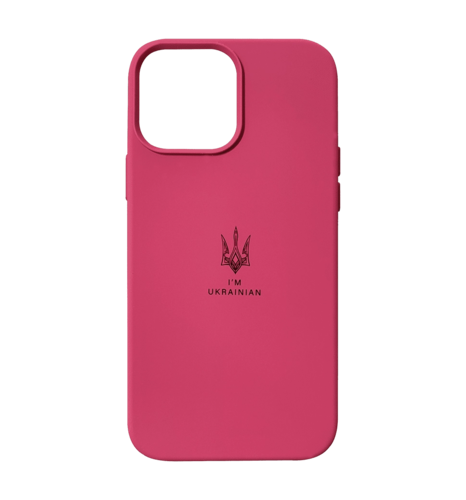Чохол Silicon Case I'm Ukraine iPhone 13 Pro Max Rose Red