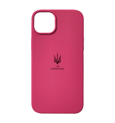 Чехол Silicon Case I'm Ukraine iPhone 14 Plus Rose Red
