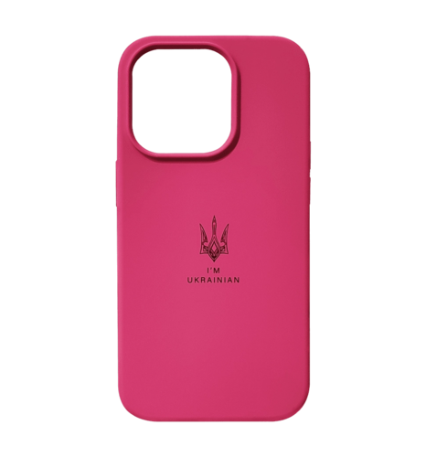 Чохол Silicon Case I'm Ukraine iPhone 14 Pro Max Rose Red