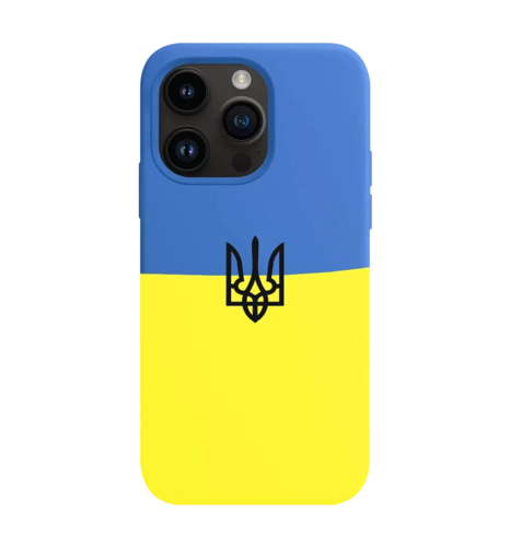 Чохол Silicon Case Ukraine with Trident  iPhone 14 Pro