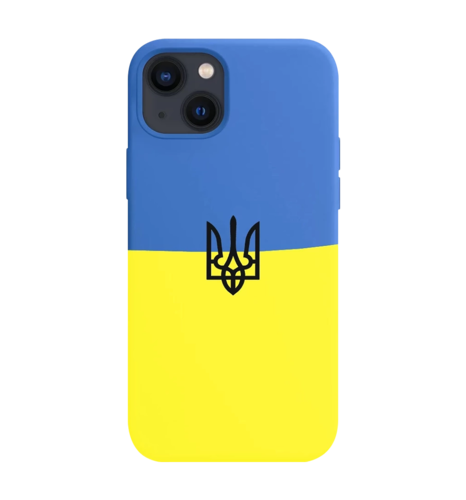Чохол Silicon Case Ukraine with Trident  iPhone 14