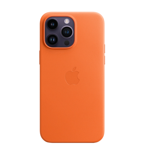 Чохол шкіряний iPhone 14 Pro Max Leather Case with MagSafe Orange (MPPR3)