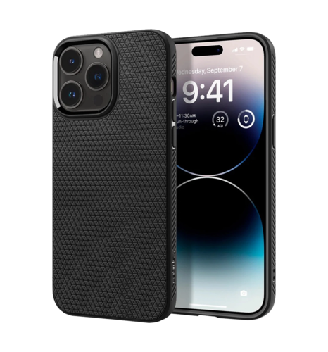 Чохол Spigen iPhone 14 Pro Max Liquid Air, Matte Black (ACS04813)