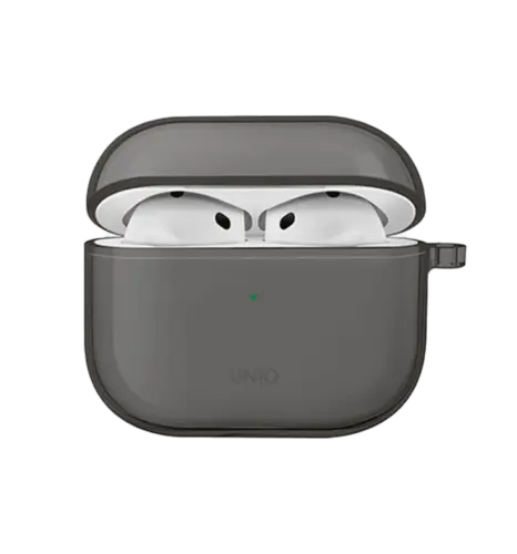 Чохол UNIQ Glase для AirPods 4 glossy smoke (UNIQ-AIRPODS(2024)-GLSSMK)