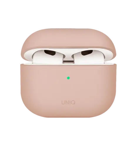 Чохол UNIQ Lino для AirPods 4 Silicone pink blush (UNIQ-AIRPODS(2024)-LINOPNK)