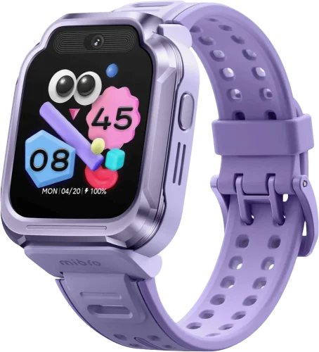 Дитячий годинник-телефон Mibro S1, 1.68", 360x390, GPS, 8MP+5MP, 900мА·год, 2АТM, лавандовий