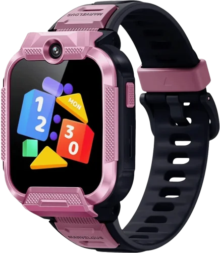 Дитячий годинник-телефон Mibro Z5, 1.69", 240x280, GPS, 2MP dual, 900мА·год, 2АТM, рожевий