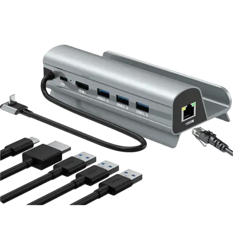 Док-cтанція для Steam Deck (HDMI 2.0,USB 2.0*3,PD,RJ45) Grey