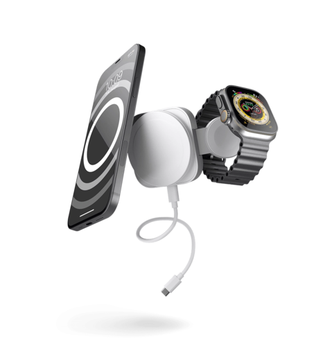 Дорожній зарядний пристрій Zens 2-in-1 MagSafe + Watch Travel Charger White (ZEDC24W/00)