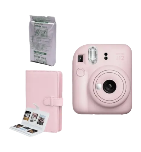 Фотокамера миттєвого друку Fujifilm Instax Mini 12 Blossom Pink Mega Set (Альбом+фотопапір)