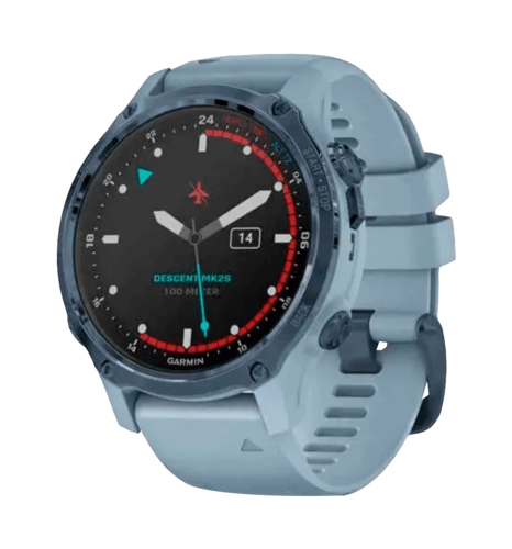 Спортивний годинник Garmin Descent Mk2S Mineral Blue with Sea Foam Silicone Band (010-02403-07)