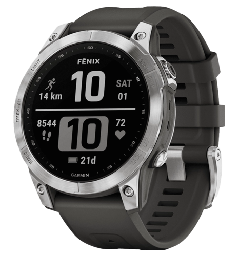 Смарт-годинник Garmin Fenix 7 Silver with Graphite Band (010-02540-00/01)