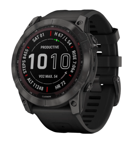 Смарт-годинник Garmin Fenix 7X Sapphire Solar Carbon Gray DLC Titanium with Black Band (010-02541-10/11/34)