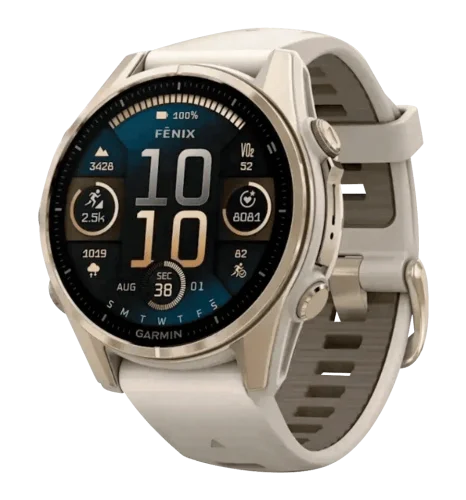 Garmin Fenix 8 43mm AMOLED Sapphire Soft Gold with Limestone Leather Band Б/У