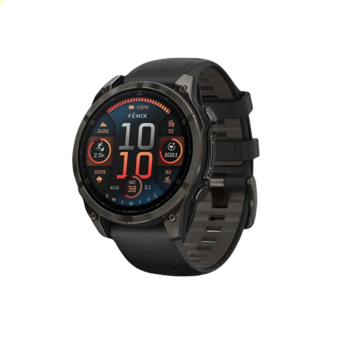 Спортивний годинник Garmin Fenix 8 47mm AMOLED Sapphire Carbon Gray DLC Titanium w. Black/Pebble Gray S. Band (010-02904-20/2