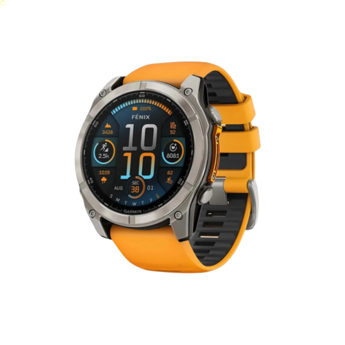 Спортивний-годинник Garmin Fenix 8 51mm AMOLED Sapphire Titanium w. Spark Orange/Graphite Silicone Band (010-02905-10/11)