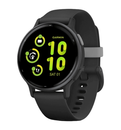Смарт-годинник Garmin vivoactive 5 Slate Aluminum Bezel with Black Case and Silicone Band (010-02862-10/50)