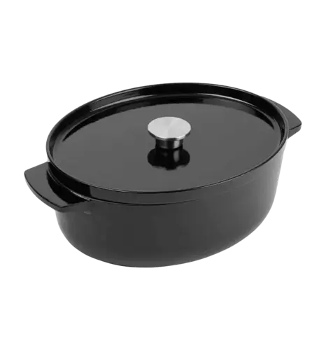 Гусятниця чавунна з кришкою KitchenAid, 30 см, 5,6 л, чорна (CC006064-001)