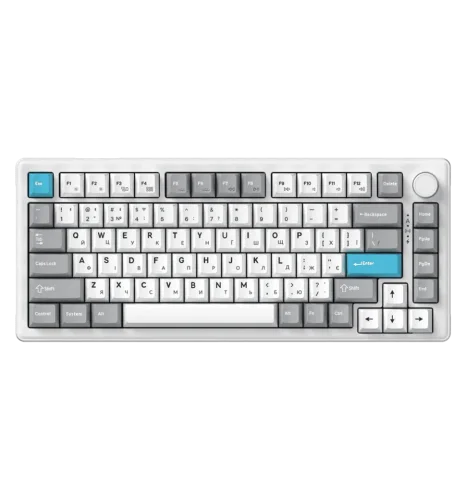 Ігрова бездротова клавіатура GamePro Asgard Yord Keychron Super Red Switch Bluetooth USB White (MK266WH)