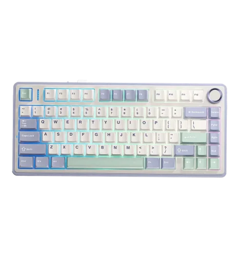 Игровая клавиатура AULA F75 Gasket Greywood V3 switch Hot-Swap, PBT, 2.4G wireless, BT, white