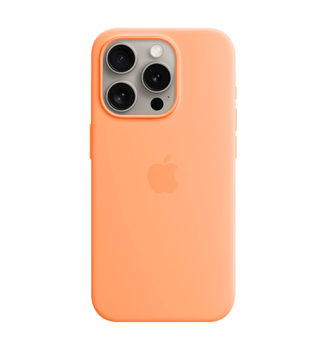 iPhone 15 Pro Max Silicone Case with MagSafe Orange Sorbet (MT1W3ZM/A)