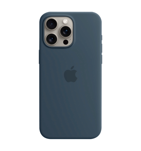 iPhone 15 Pro Max Silicone Case with MagSafe Storm Blue (MT1P3ZM/A)