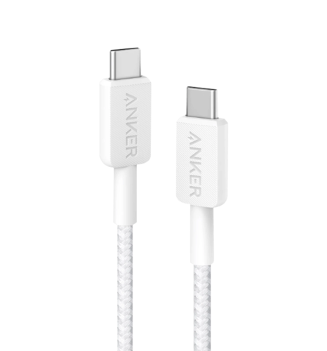Кабель ANKER 322 USB-C to USB-C - 1.8m Nylon (Білий)