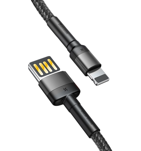 Кабель Baseus Cafule Cable (SpEd) 2.4A 1m Gray/Black (CALKLF-GG1)