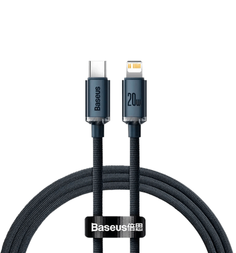 Кабель Baseus Crystal Shine Series Type-C to Lightning 20W (1.2m) (black)(CAJY000201)