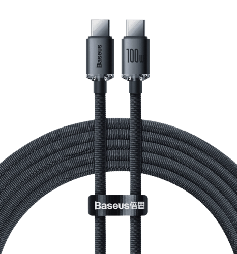 Кабель Baseus Crystal Shine Series Type-C to Type-C 100W (2m) (black) (CAJY000701)