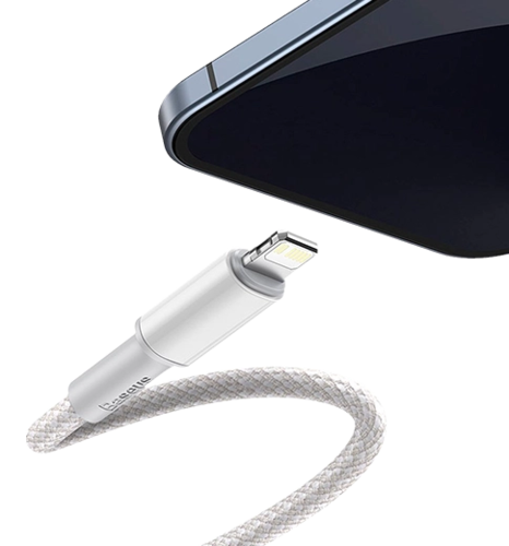 Кабель Baseus High Density Braided Type-C to Lightning PD 20W 1m White (CATLGD-02)