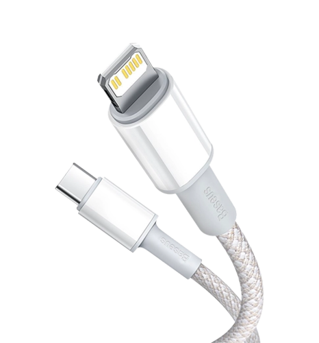 Кабель Baseus High Density Braided Type-C to Lightning PD 20W 2m White (CATLGD-A02)
