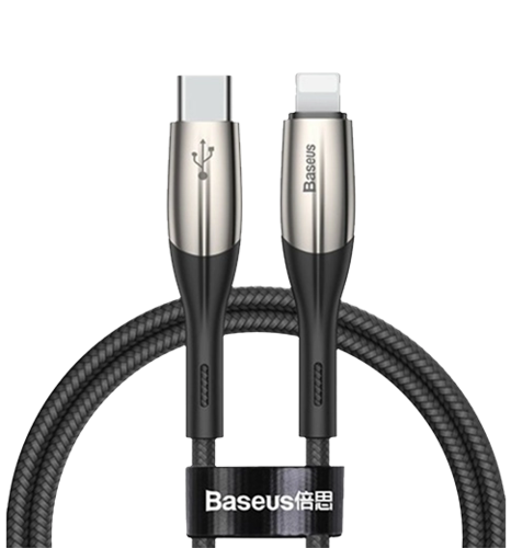 Кабель Baseus Horizontal PD Type-C to iP 18W 1m Black (CATLSP-01)