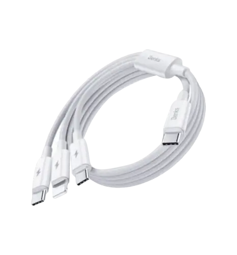 Кабель Benks D46 3in1 Type-С toType-C*2 ,Lighting White (12W) (C.D.SJ.FC.WE.G032)
