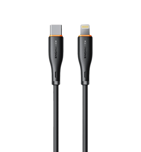 Кабель Keephone PD 27W Type-C to Lightning Liquid Silicone Cable black (KPLIQSILCLBK) 1m