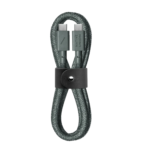 Кабель Native Union Belt Cable USB-C to USB-C Pro 240W Slate Green (2.4 m) (BELT-PRO2-GRN-NP)