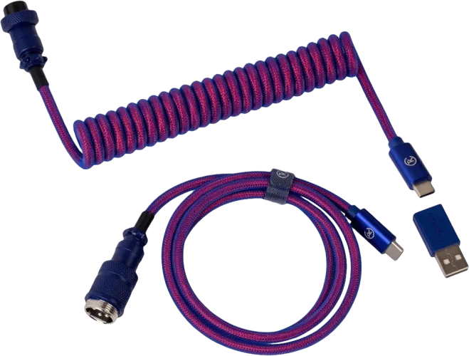 Кабель Type-A/Type-C Keychron Premium Coiled Aviator Cable-Straight Purpule