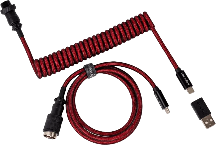 Кабель Type-A/Type-C Keychron Premium Coiled Aviator Cable-Straight Red